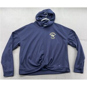 Under Armour Georgia Tech Sweatshirt XL Yellow Jackets Navy Twist Front Hoodie